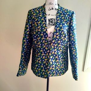 J. Crew Going Out Blazer In Lemon Jacquard 12